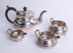 A Geo V four piece silver tea service, maker 'D & H', Birmingham, circa 1932, 27.20oz.