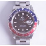 Rolex, a gents GMT-Master stainless steel wristwatch, model 16700, purchased new 22nd July 1997 with