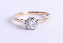 An 18ct solitaire diamond ring, 0.50 carats, size N.