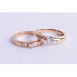 Two 18ct and diamond set dress rings, approximately 8.00g, size N.