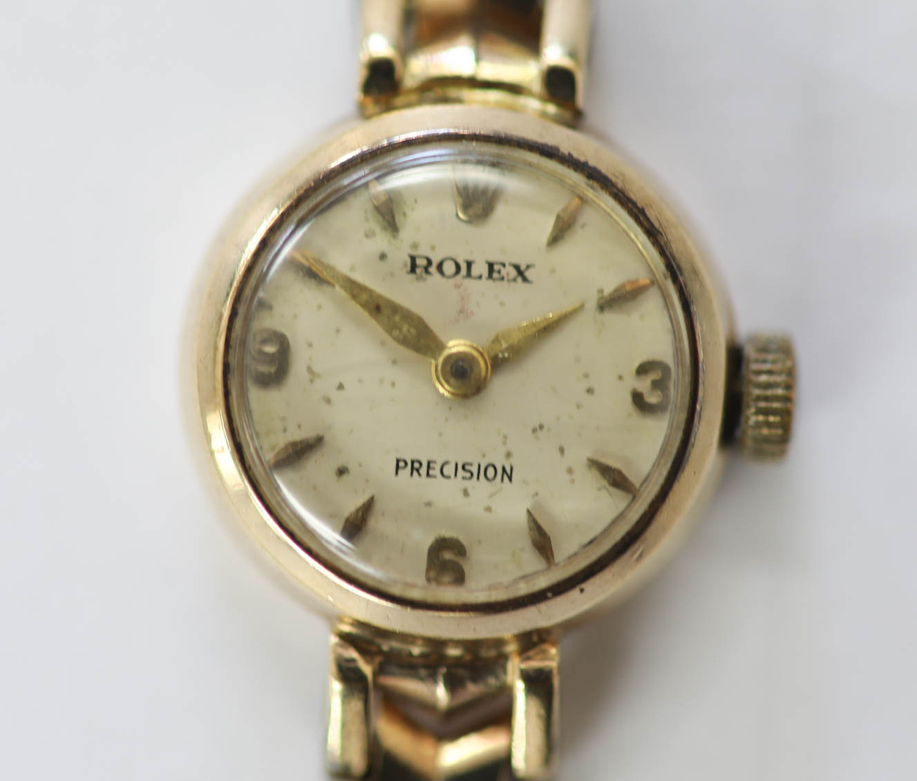 Rolex, a ladies 9ct gold manual wind bracelet watch, the dial marked 'Precision', circa 1963, 17 - Image 2 of 3