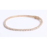 A 18ct yellow gold diamond line bracelet approx 2.50ct.