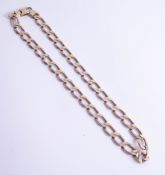 A heavy 9ct gold link necklace, 103.0g.