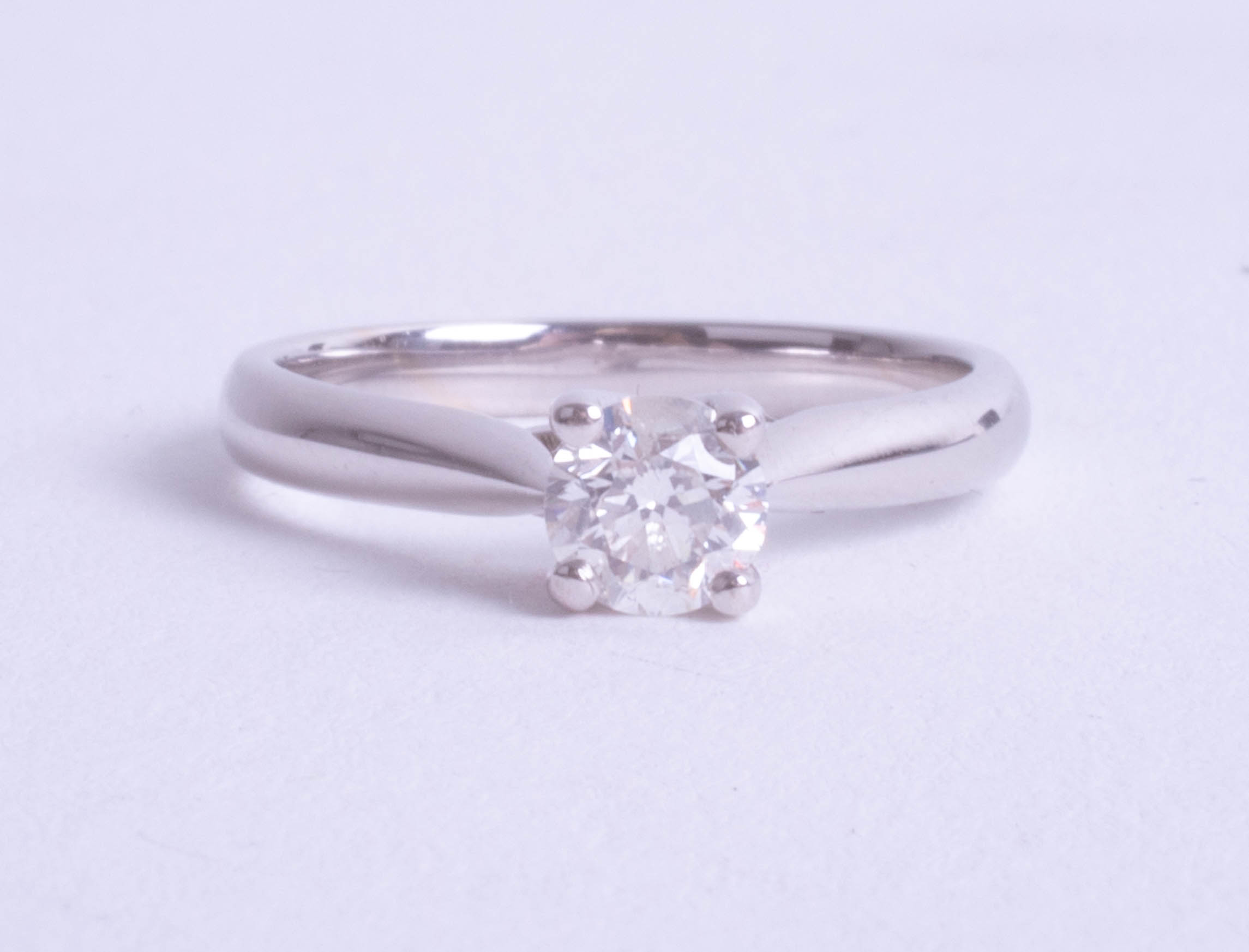 A modern 18ct diamond solitaire ring, approx 0.50 carat, size L. - Image 2 of 2
