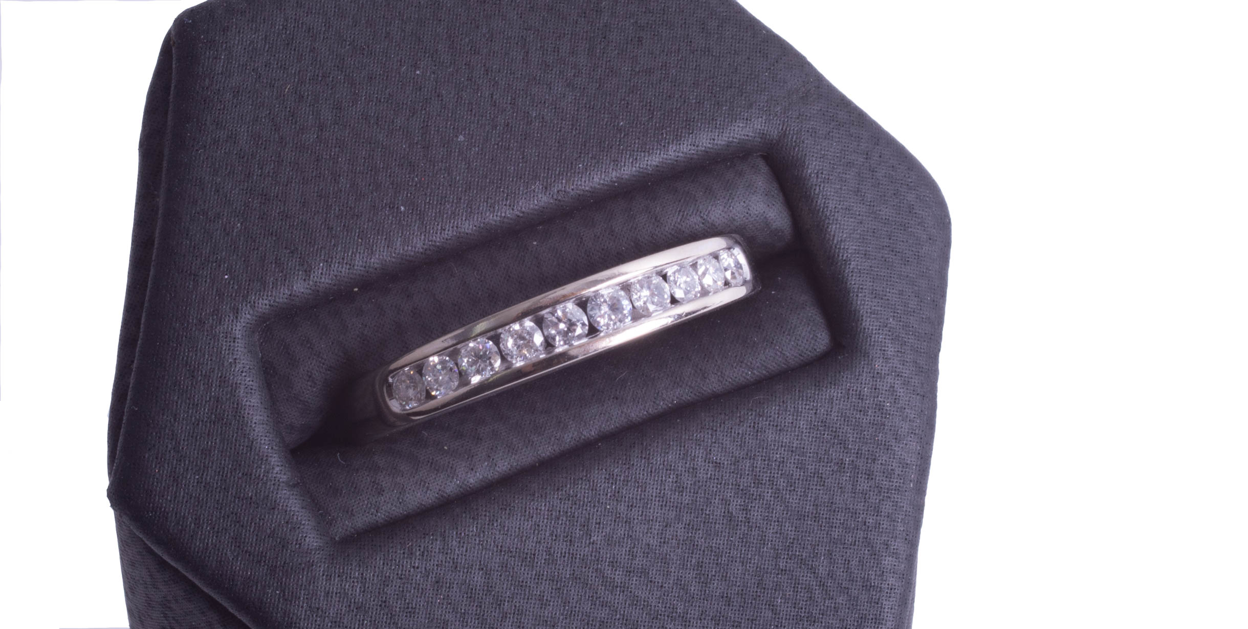 An 18ct white gold and diamond set half band eternity ring, size R. - Image 2 of 2