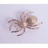 A 9ct gold spider brooch set with diamond eyes, approx 5.3g.