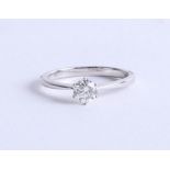 An 18ct white gold diamond solitaire ring approx 0.50ct, size M.