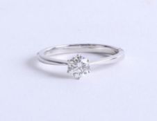 An 18ct white gold diamond solitaire ring approx 0.50ct, size M.