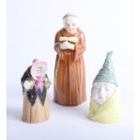 Three Royal Worcester candle snuffers, Monk, Mr Caudle and Granny Snow (3).