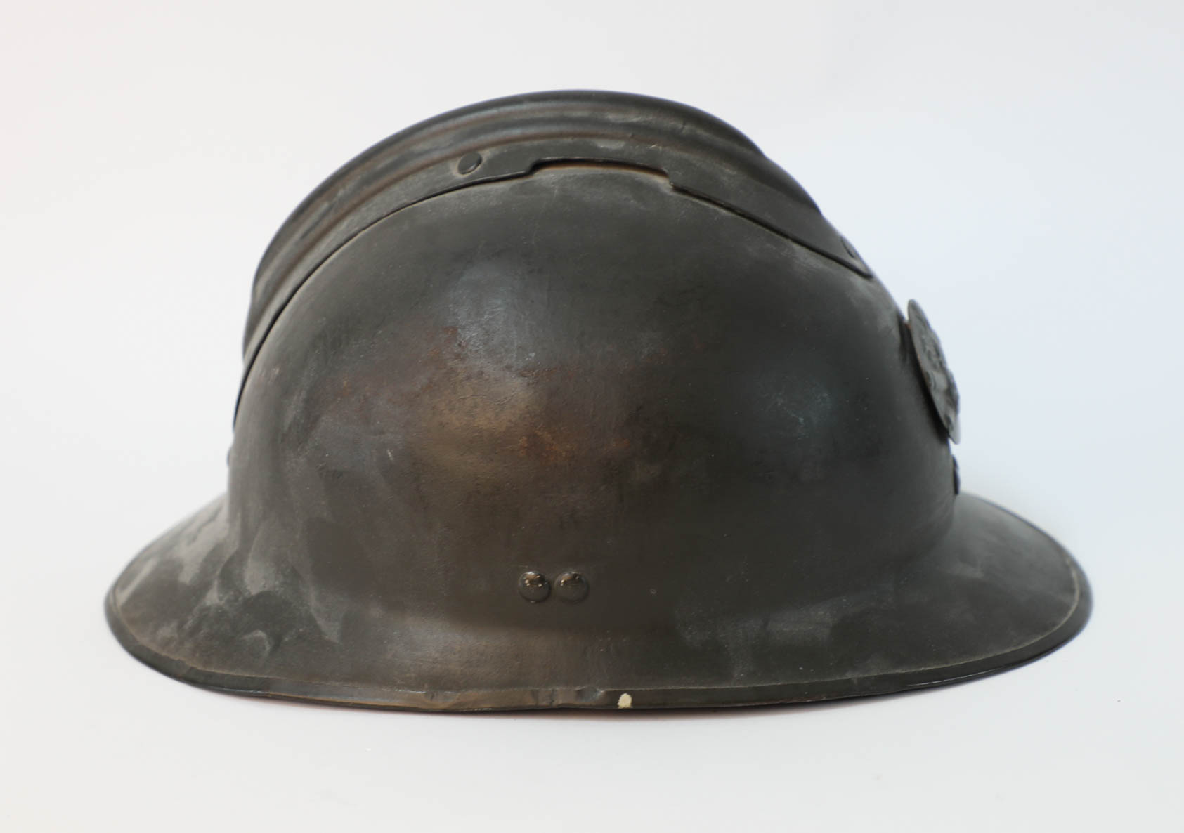 A French fireman's helmet, the crest marked Sapeurs Pompiers D'aulnoye and another helmet, marked - Image 10 of 15