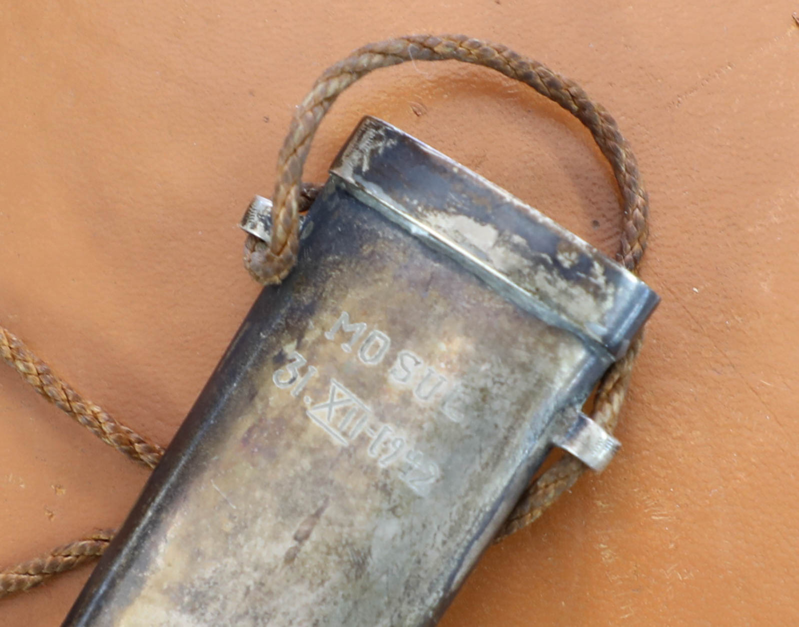 A dagger in white metal casing, marked 'Mosul 1942'. - Image 6 of 9