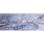 Rewarms, Tug Boat oil on canvas signed, 20cm x 51cm