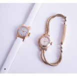A 9ct Accurist ladies wristwatch with 9ct bracelet (total weight 15.2g) together with a ladies