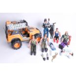 Collection of Action Man including Amazon Tracker vehicle, Polar Trapper, Snarling Dr X etc.