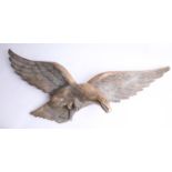 Third reich Luftwaffe, a zinc rather than bronze eagle, wing spam 113cm.