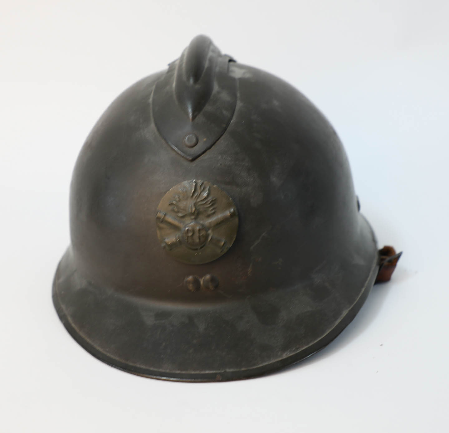 A French fireman's helmet, the crest marked Sapeurs Pompiers D'aulnoye and another helmet, marked - Image 9 of 15