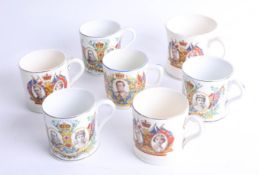 Eight royalty mugs, including four Geo V and Mary Silver Jubilee, 1935.