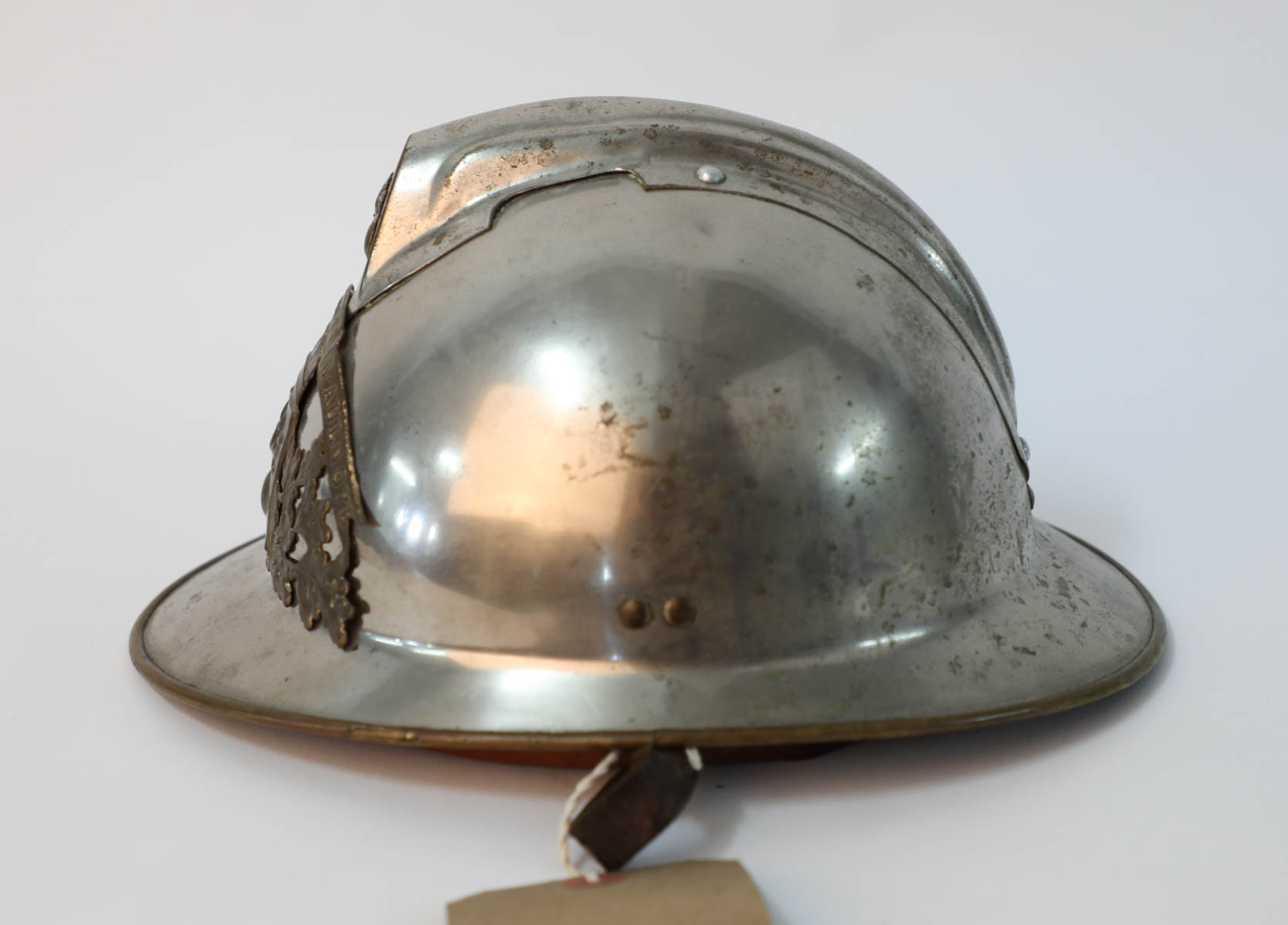 A French fireman's helmet, the crest marked Sapeurs Pompiers D'aulnoye and another helmet, marked - Image 5 of 15