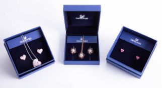 Swarovski, three boxed jewellery sets.