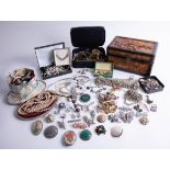 A quantity of assorted costume and dress jewellery, various brooches, bangles, cufflinks, matching