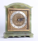 Dent, London, an Elliot clock in green marble case, height 16cm.
