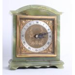 Dent, London, an Elliot clock in green marble case, height 16cm.