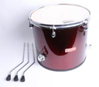 A percussion Tom Tom drum, 16 inches, plus PP1062, in red sparkle with stand.