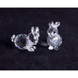 Swarovski crystal, Two small Rabbits, perfect condition, in original well-kept box.