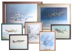 Various aircraft prints including after Peter kettle 'Avro Lancaster Mark 1' (7).