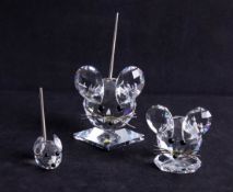 Swarovski crystal, Collection of Three Mice, small, medium and large, in perfect condition, in