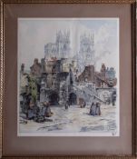 Figura, signed limited edition print 'Bootham Bar, York' 31/250, 38cm x 32cm, framed.