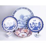 Noritake, a porcelain dish, a pair of Booths 'Old Willow' plates, large Boch wall plate etc.