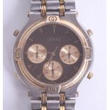 Gucci, a gents chronogrpah wristwatch with receipt dated 1989, boxed and papers.
