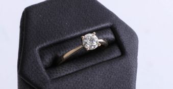 An 18ct yellow gold diamond solitaire ring, approx 0.70ct, size M.