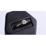 An 18ct yellow gold diamond solitaire ring, approx 0.70ct, size M.