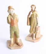 Worcester, a pair of figures models 835 and 1874, height 17cm.