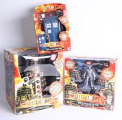 Of Doctor Who interest, boxed radio controlled Dalek, Tardis talking money bank boxed, mini RC Dalek