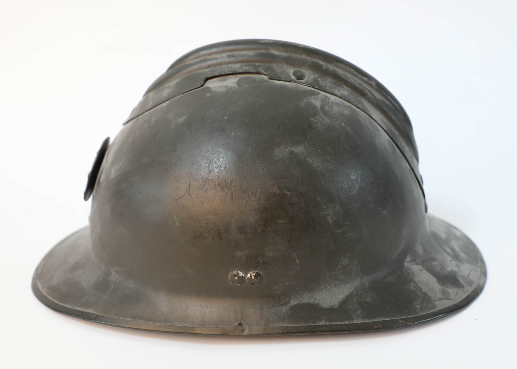 A French fireman's helmet, the crest marked Sapeurs Pompiers D'aulnoye and another helmet, marked - Image 12 of 15