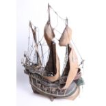 A replica of a Spanish galleon model.