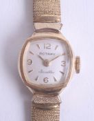 Rotary, a ladies rolled gold bracelet watch, Inca Bloc, boxed.