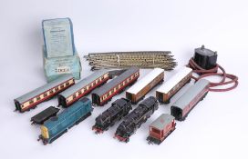 Hornby Dublo OO Gauge three loco, six coaches, two trucks, controller and track.