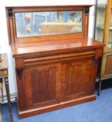 Victorian mahogany mirror back sideboard, width 106cm.