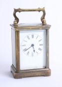 French carriage clock with platform escapement, height 10cm.