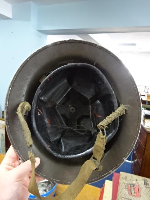 War time steel helmet, gas mask, Kukri knives, binoculars and vintage protector lamp. - Image 2 of 3