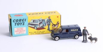 Corgi Toys, B.M.C. mini police van with tracker dog, No 448, boxed.