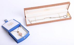 A 9ct gold Clogau gold necklace approx. 4.9g, together with silver bracelet (2).