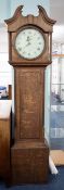 A 19th century longcase clock, round painted dial (for restoration).