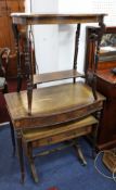 Reproduction mahogany side table, Edwardian inlaid table and a Sofa coffee table (3).