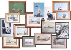 Collection of Naval pictures, Marine pictures together with a print of 'The Empire Strikes Back' The