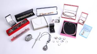 A collection of costume jewellery including pearls etc.